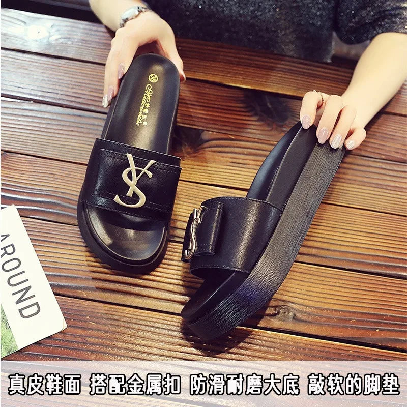 2025 Best-selling NEW Slippers Summer Shoes Women Platform Design Slides Fashion Letters Ladies Shoes Casual Slippers Salsnda