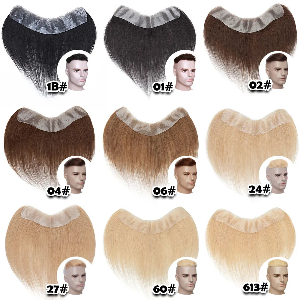 100% Human Hair Toupee With PU Base Hairline For Men Hybrid System Most Realistic Look & Strong Hold For Active Men