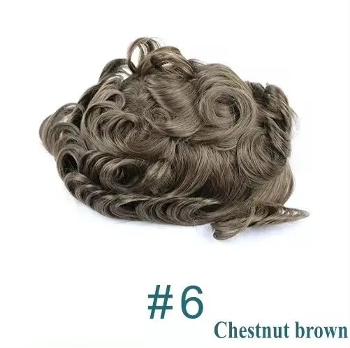 Man Prosthesis 100%Human Hair thin skin 0.1mm Injection Pu base Men Toupee 1b40 1b50 1b65 1b80 black Grey Male Hair old Men' wig