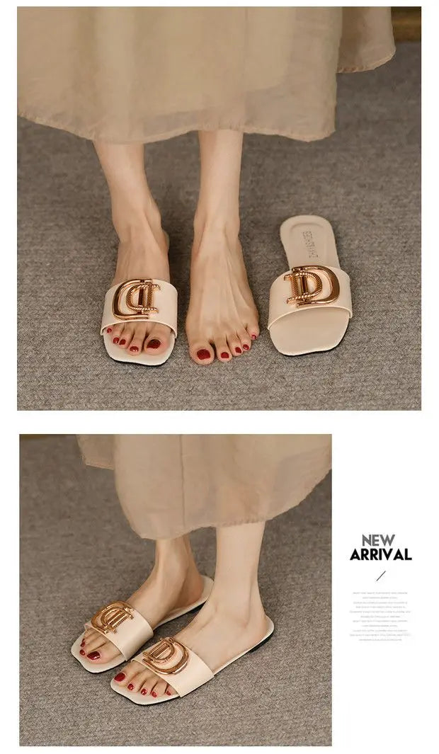 Slipper for Women 2023 Summer New Beach Shoes Slippers  Women Flat Non-slip Sandales Femmes été  Slides Women