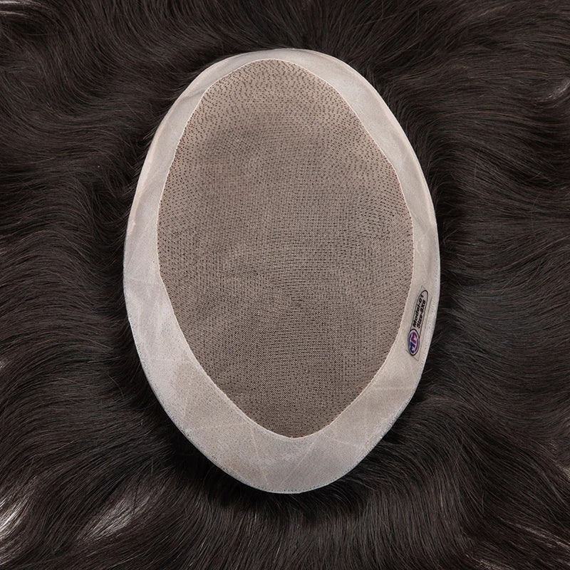 Male Human Hair Wig Mono NPU Indian Human Hair Prosthesis Durable Men Toupee Hair System Hairpiece Natural Brown Human Hairline