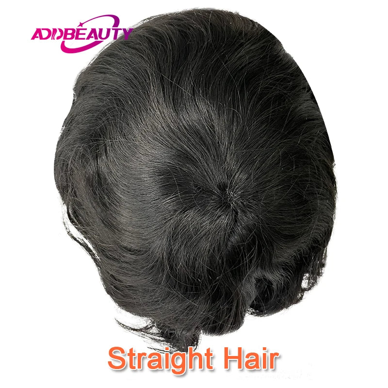 Male Human Hair Wig Mono NPU Indian Human Hair Prosthesis Durable Men Toupee Hair System Hairpiece Natural Brown Human Hairline