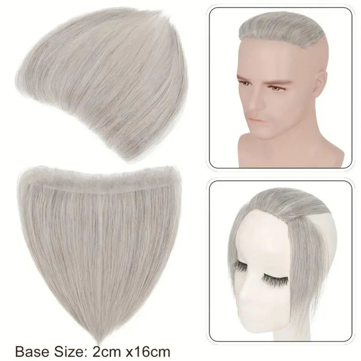 Forehead Hairline Toupee For Men High Density Human Hair Skin PU Mens Frontal Hairpieces Hair Topper Receding Natural Hairline