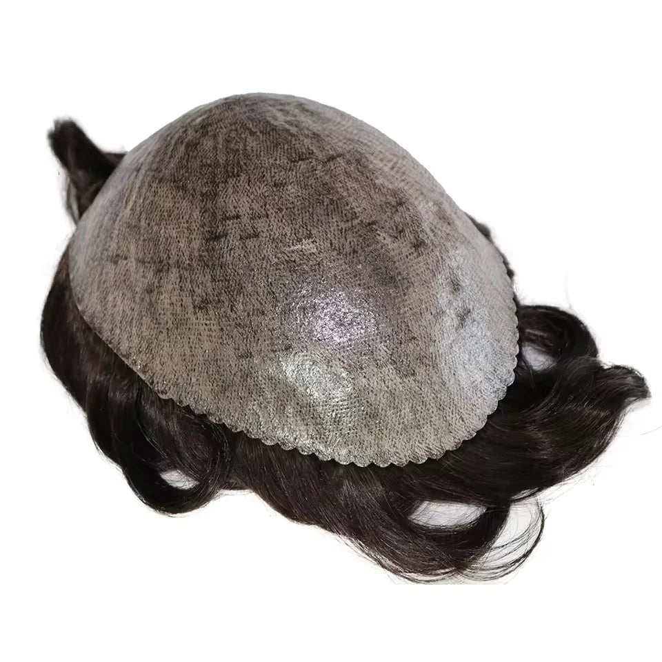 Man Prosthesis 100%Human Hair thin skin 0.1mm Injection Pu base Men Toupee 1b40 1b50 1b65 1b80 black Grey Male Hair old Men' wig