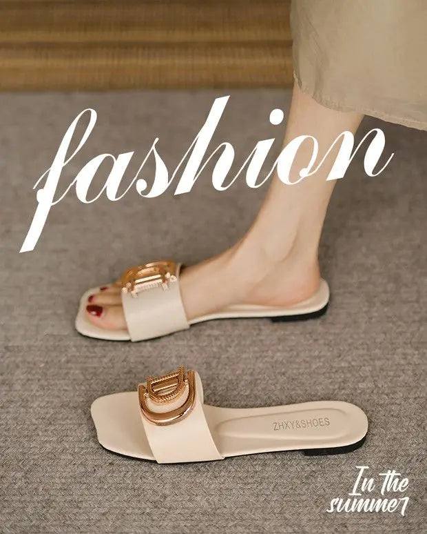 Slipper for Women 2023 Summer New Beach Shoes Slippers  Women Flat Non-slip Sandales Femmes été  Slides Women