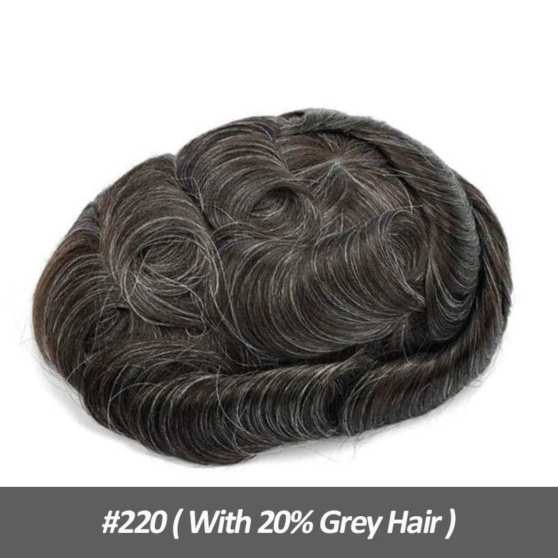 Men Human Hair Toupee Fine Mono NPU Human Hair Wigs Breathable Male Hair Prosthesis Indian Hair System Straight Wave Hairpiece
