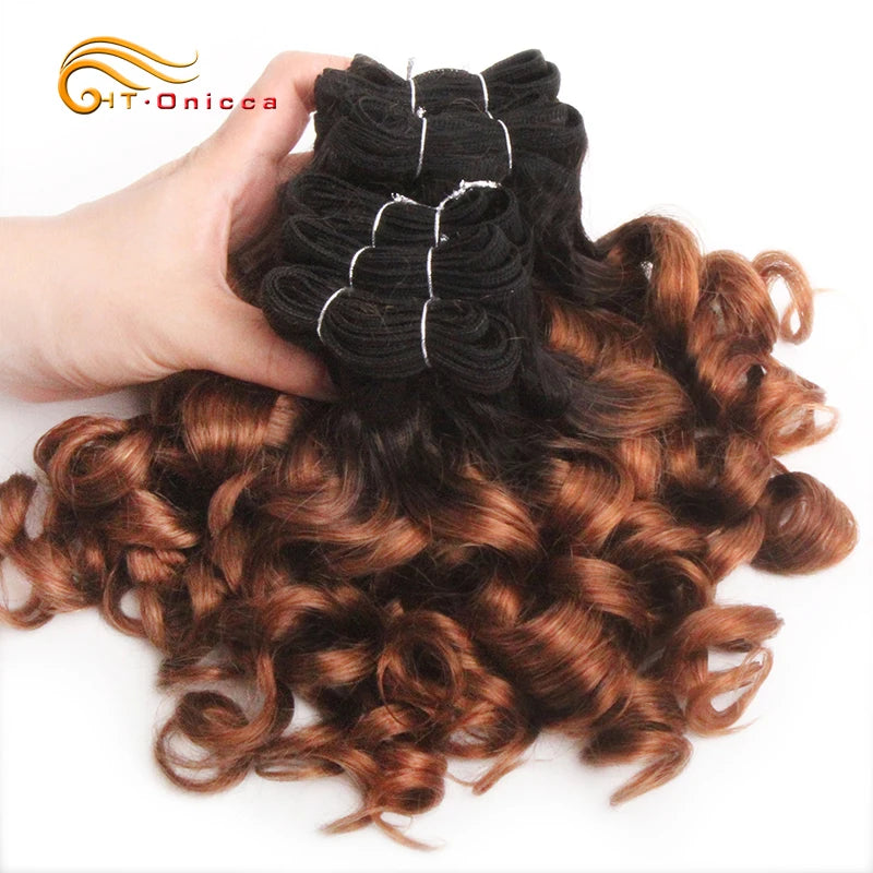 Curly Human Hair Bundles 100% Human Hair Bundles Brazilian Hair Weave Bundles 6 Pcs/Lot Color 1B/2/4/30/33/99J Curly Hair