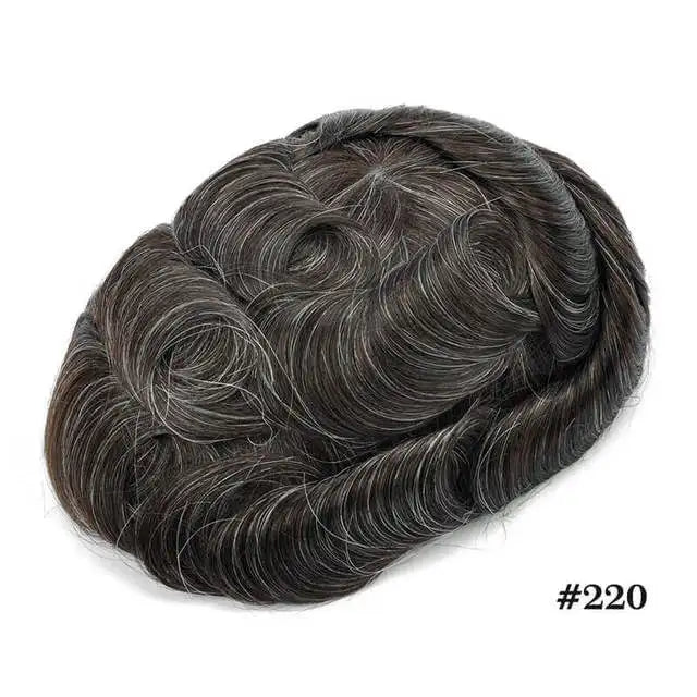 Male Human Hair Wig Mono NPU Indian Human Hair Prosthesis Durable Men Toupee Hair System Hairpiece Natural Brown Human Hairline