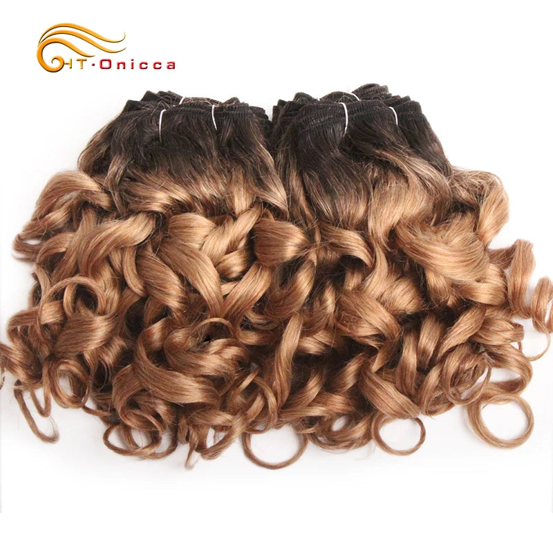 Curly Human Hair Bundles 100% Human Hair Bundles Brazilian Hair Weave Bundles 6 Pcs/Lot Color 1B/2/4/30/33/99J Curly Hair