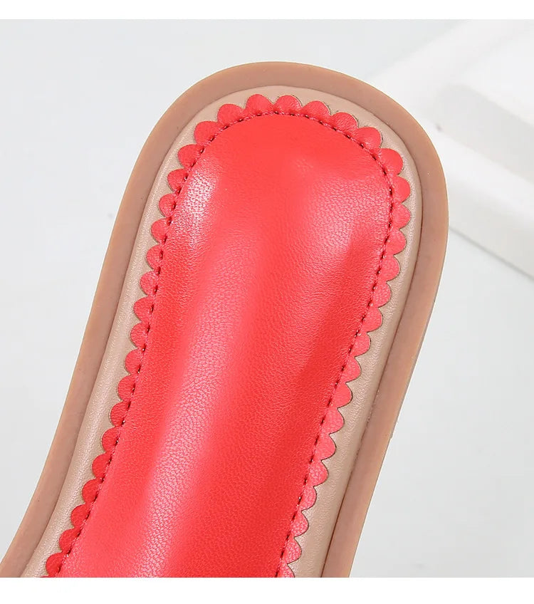 Ladies' slippers summer elegant slim-fitting breathable hollowed-out anti-slip soft-soled suitable vacation travel flat shoes